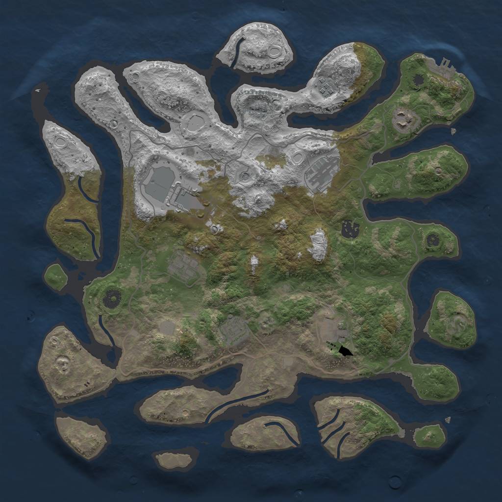 Rust Map: Procedural Map, Size: 4000, Seed: 49799, 15 Monuments