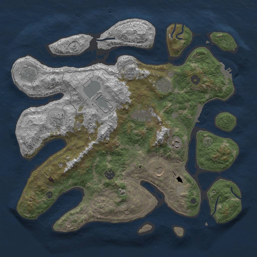 Rust Map: Procedural Map, Size: 4000, Seed: 5521251, 17 Monuments