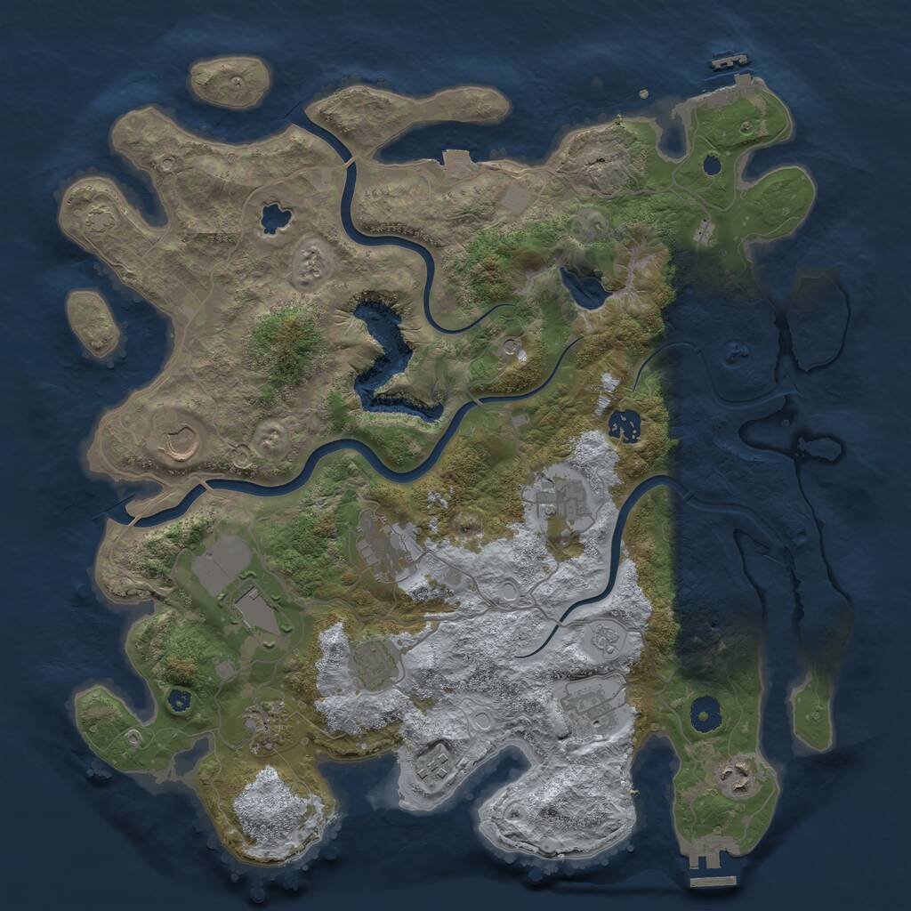 Rust Map: Procedural Map, Size: 4000, Seed: 787446, 16 Monuments