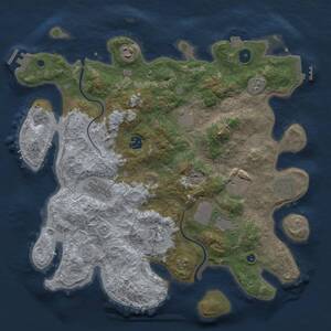 Thumbnail Rust Map: Procedural Map, Size: 3850, Seed: 2072711958, 15 Monuments