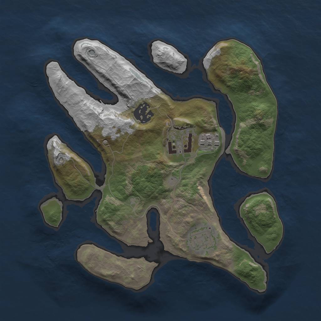 Rust Map: Barren, Size: 2500, Seed: 865, 6 Monuments