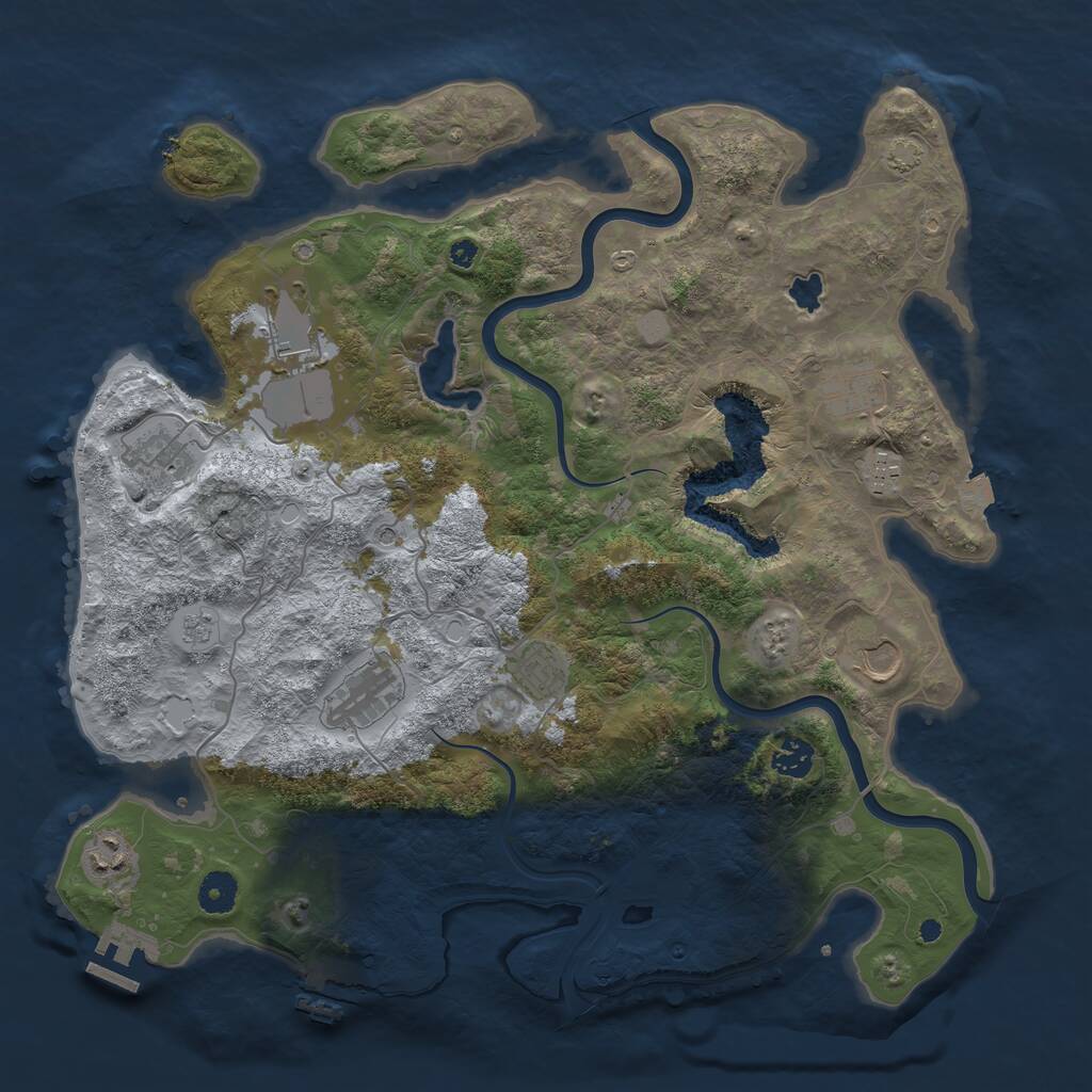 Rust Map: Procedural Map, Size: 4000, Seed: 331125, 15 Monuments