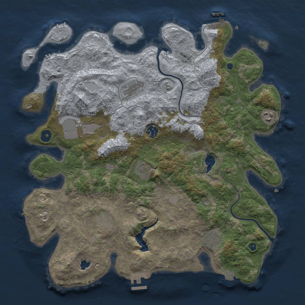 Rust Map: Procedural Map, Size: 4000, Seed: 67952, 13 Monuments