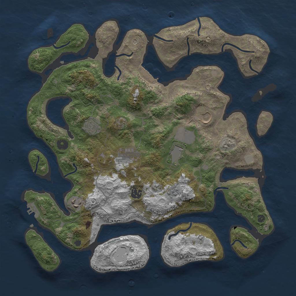 Rust Map: Procedural Map, Size: 4000, Seed: 129507, 15 Monuments