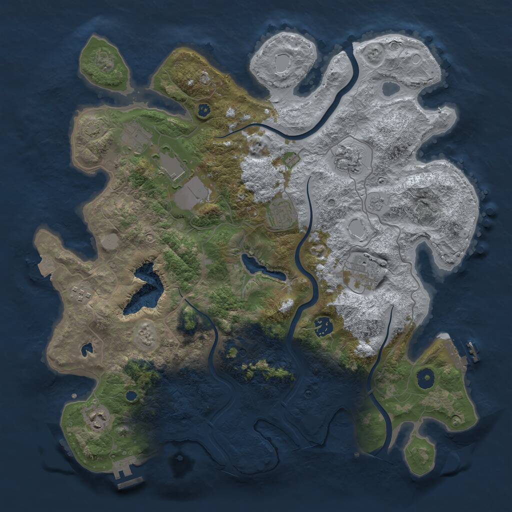 Rust Map: Procedural Map, Size: 4000, Seed: 886751, 14 Monuments