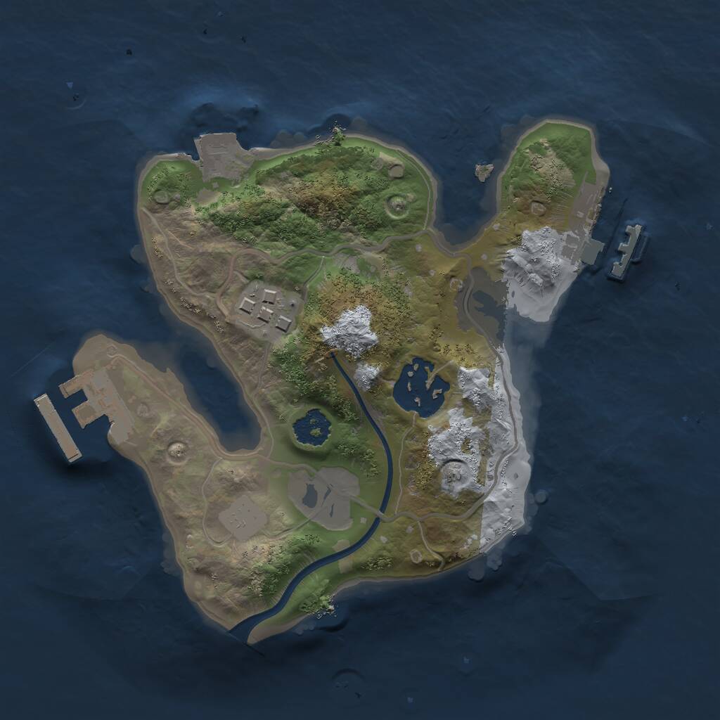 Rust Map: Procedural Map, Size: 2000, Seed: 104, 5 Monuments