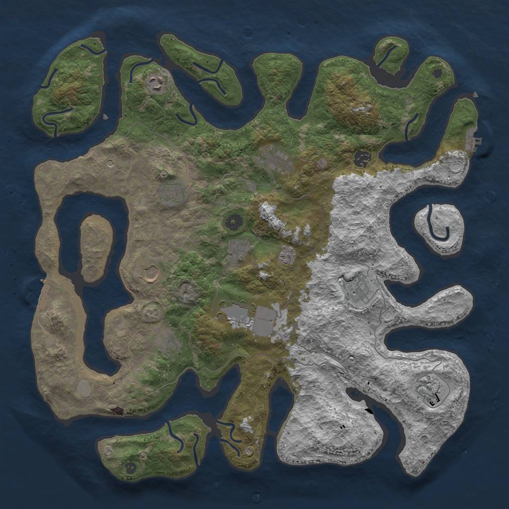 Rust Map: Procedural Map, Size: 4500, Seed: 822493159, 19 Monuments