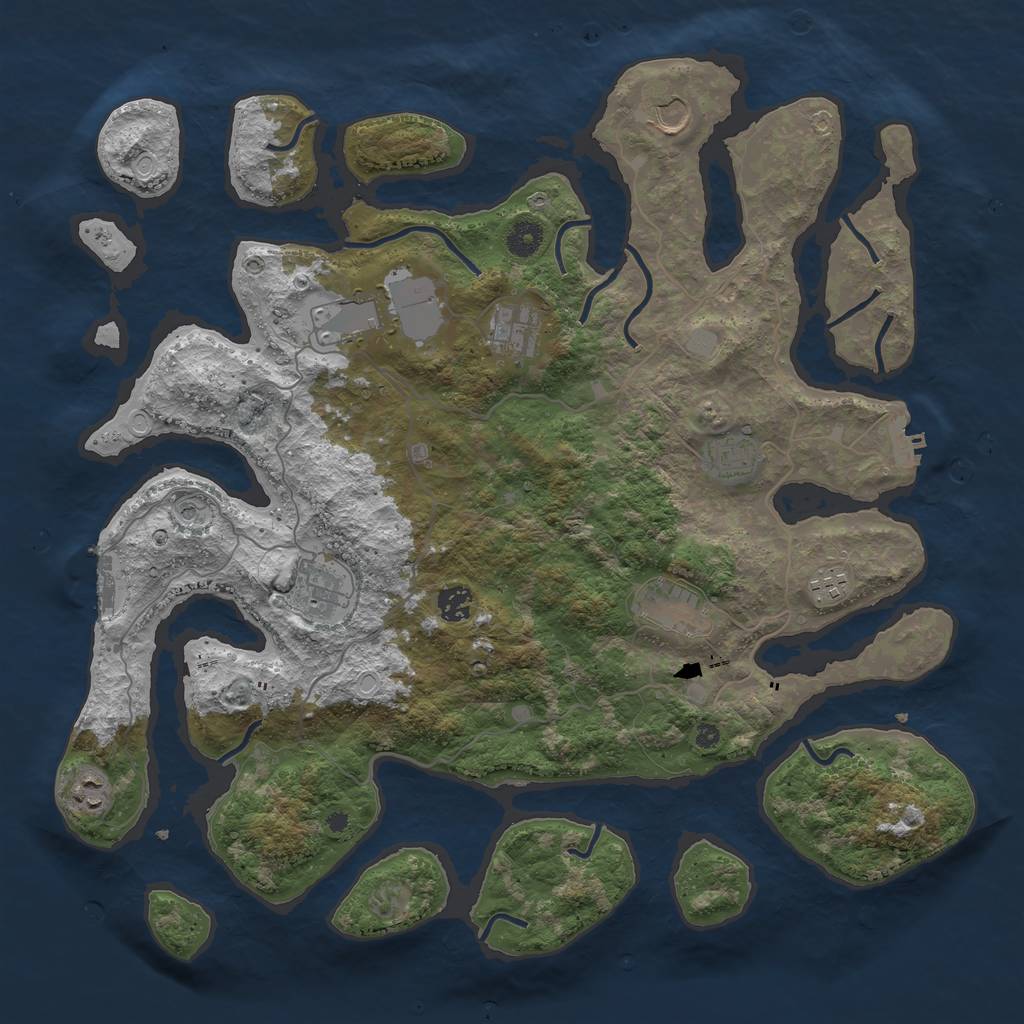 Rust Map: Procedural Map, Size: 4250, Seed: 52486348, 17 Monuments