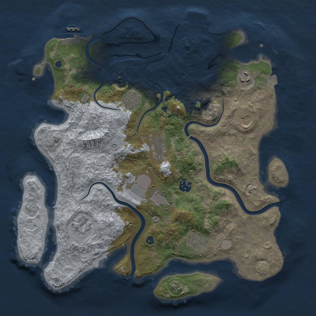 Rust Map: Procedural Map, Size: 3750, Seed: 5105826, 15 Monuments
