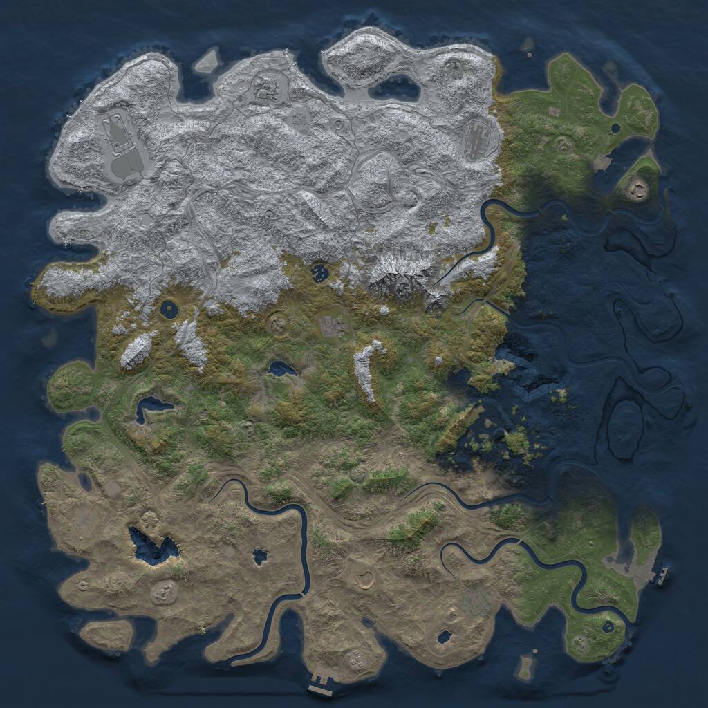 Rust Map: Procedural Map, Size: 5999, Seed: 88161, 17 Monuments