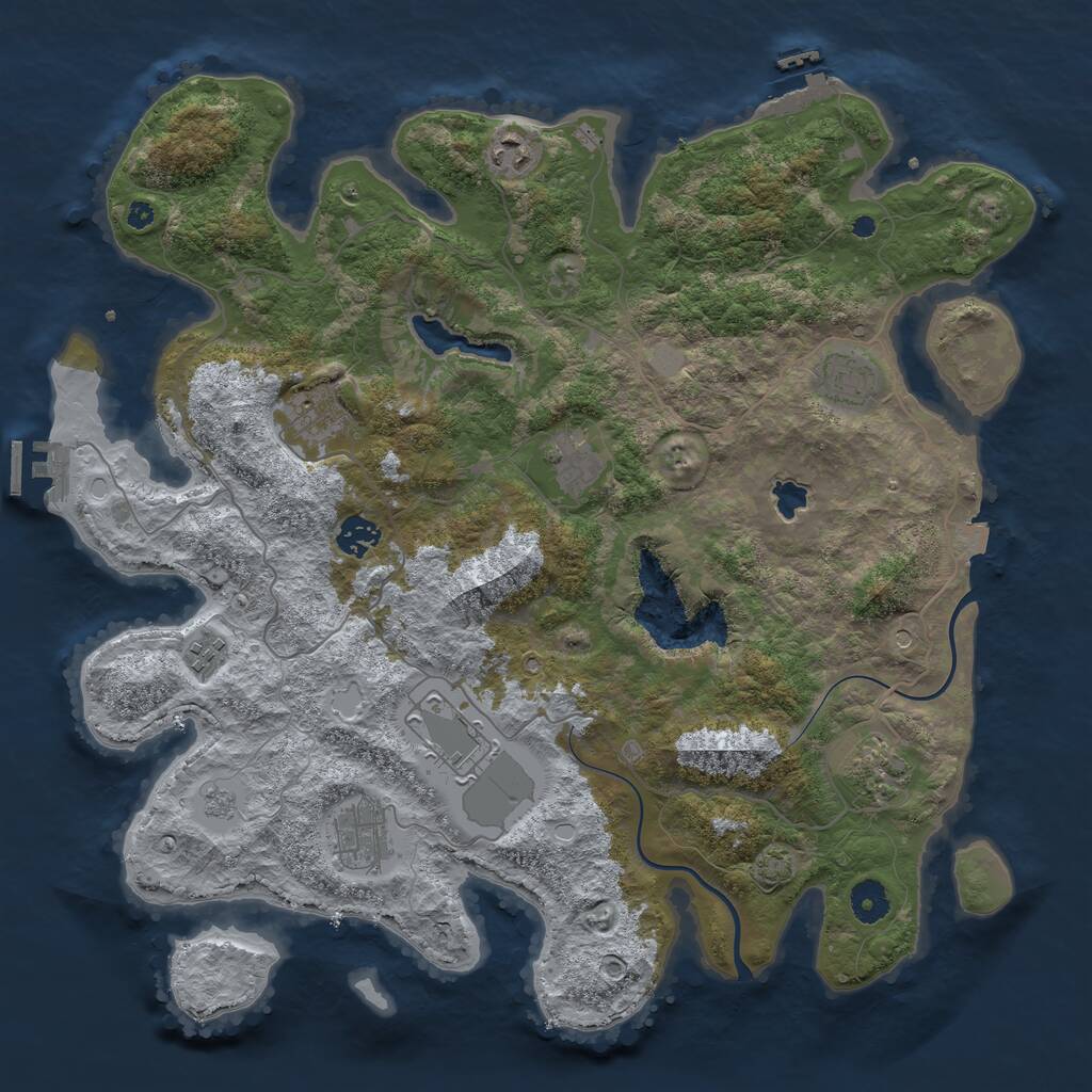 Rust Map: Procedural Map, Size: 4000, Seed: 1448585511, 15 Monuments
