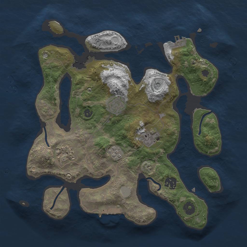 Rust Map: Procedural Map, Size: 3000, Seed: 2409417, 13 Monuments