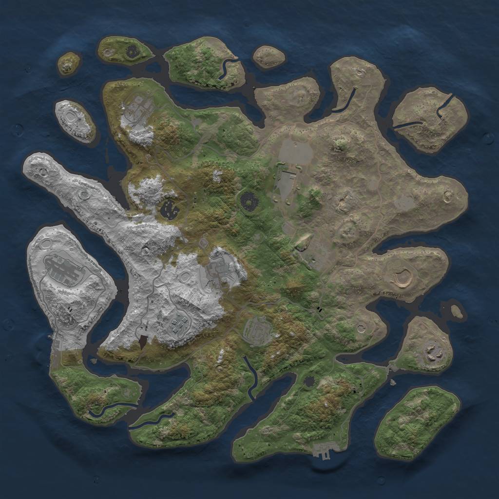 Rust Map: Procedural Map, Size: 4000, Seed: 375310, 18 Monuments