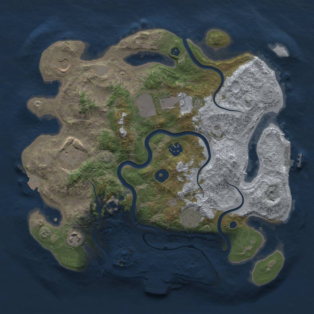 Rust Map: Procedural Map, Size: 3550, Seed: 637499, 13 Monuments