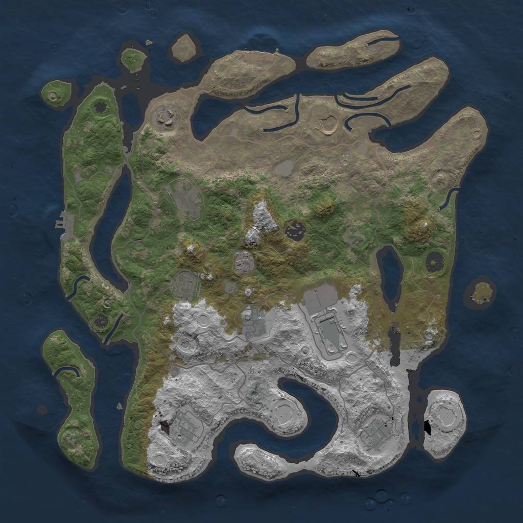 Rust Map: Procedural Map, Size: 4000, Seed: 211212, 18 Monuments