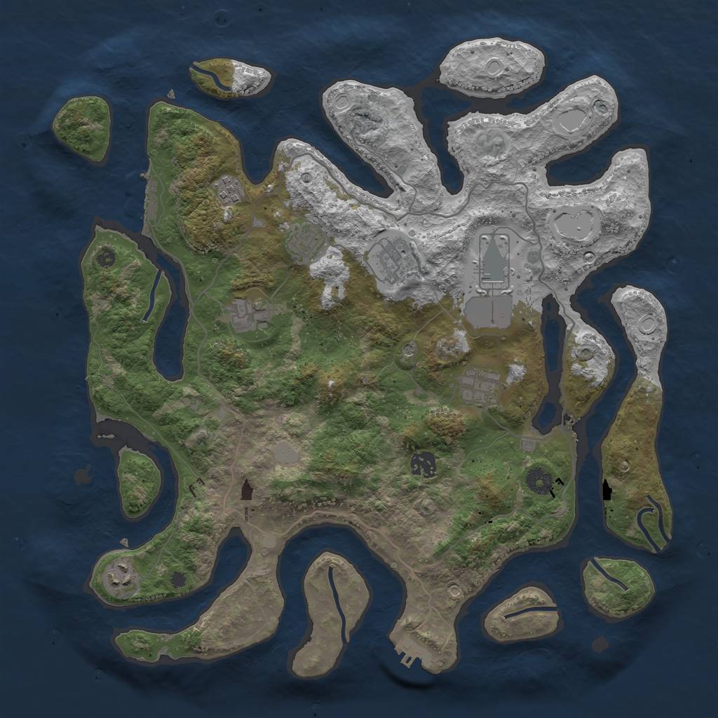 Rust Map: Procedural Map, Size: 4000, Seed: 267158, 16 Monuments