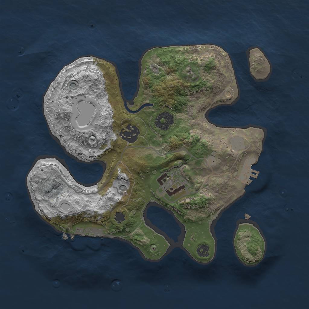 Rust Map: Procedural Map, Size: 2500, Seed: 224764059, 10 Monuments