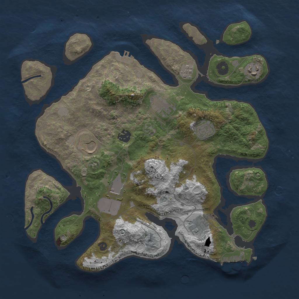 Rust Map: Procedural Map, Size: 3550, Seed: 832694, 16 Monuments