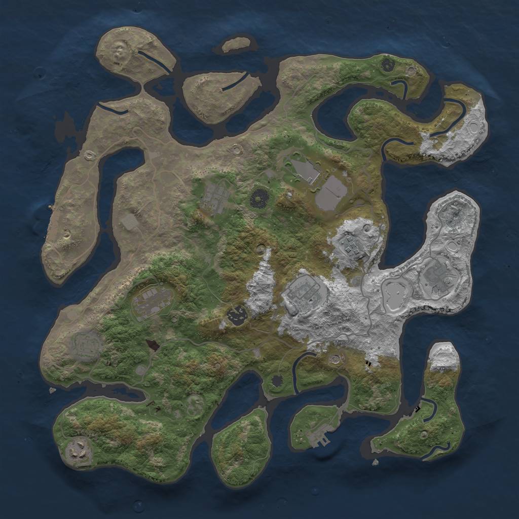 Rust Map: Procedural Map, Size: 4000, Seed: 524561, 17 Monuments