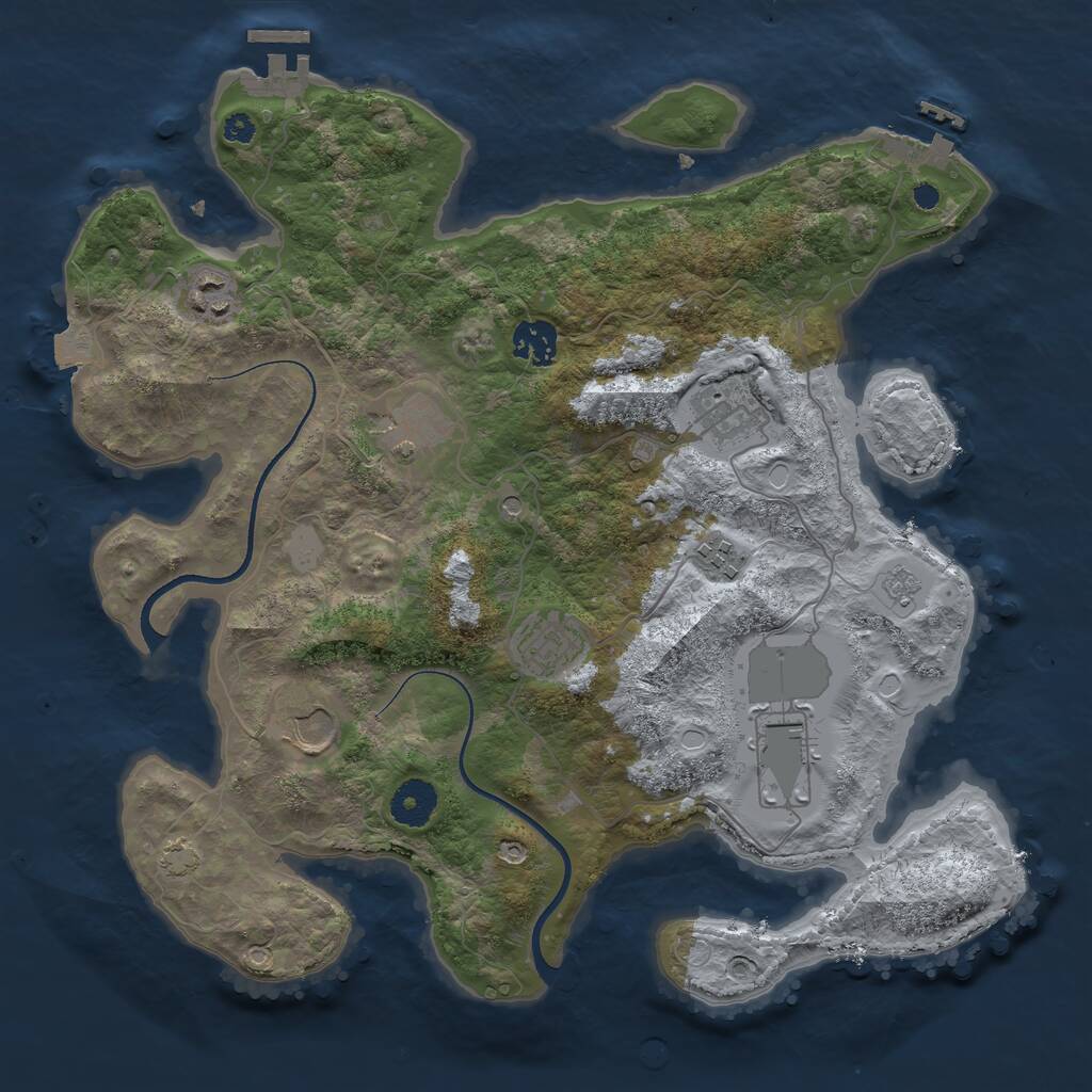 Rust Map: Procedural Map, Size: 3550, Seed: 432148, 14 Monuments