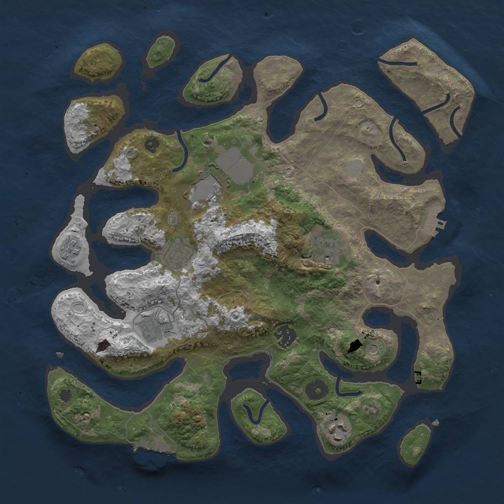 Rust Map: Procedural Map, Size: 3550, Seed: 987422, 15 Monuments