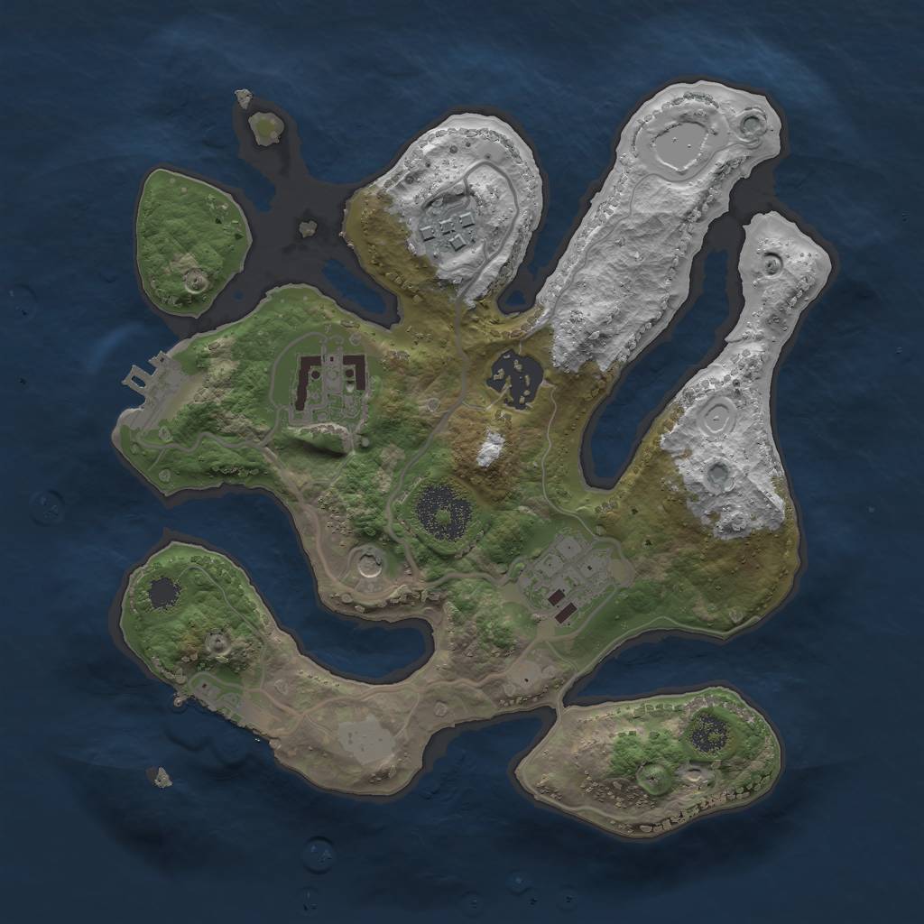 Rust Map: Procedural Map, Size: 2500, Seed: 1657174504, 12 Monuments