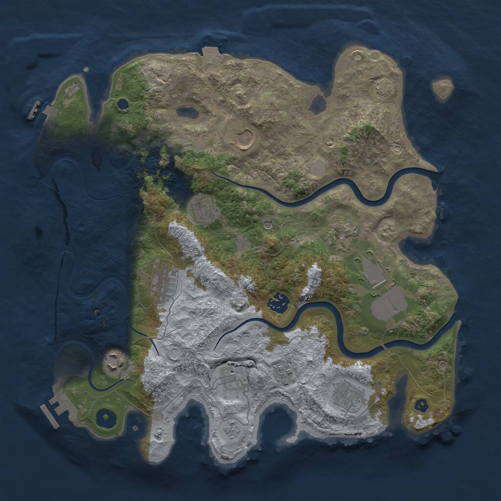 Rust Map: Procedural Map, Size: 3700, Seed: 595948905, 16 Monuments