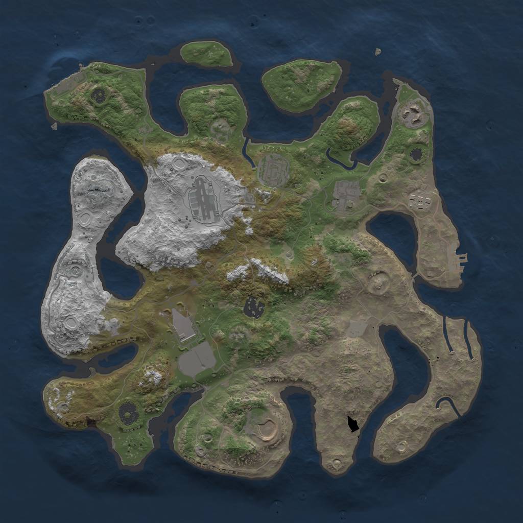 Rust Map: Procedural Map, Size: 3700, Seed: 507908835, 16 Monuments