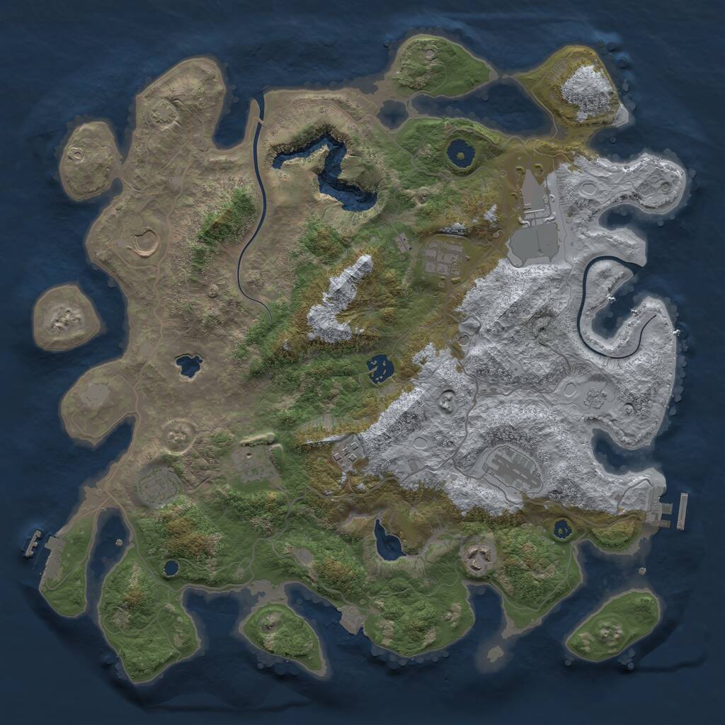 Rust Map: Procedural Map, Size: 4000, Seed: 1405313662, 15 Monuments