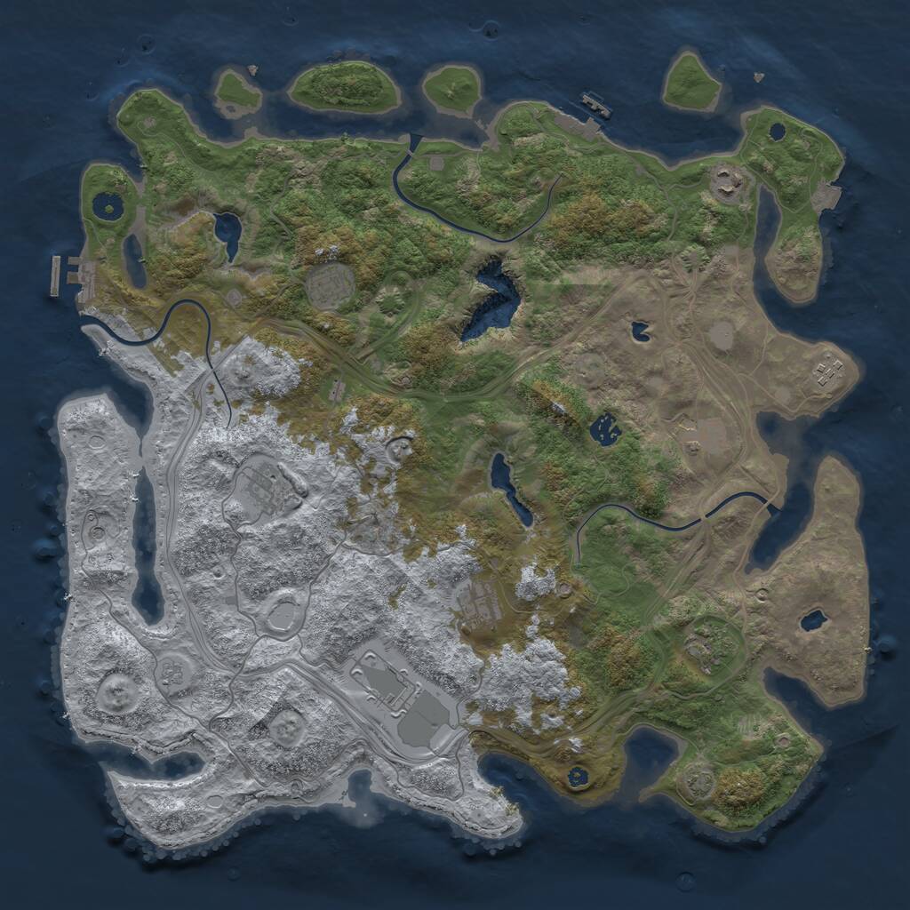 Rust Map: Procedural Map, Size: 4500, Seed: 63366337, 15 Monuments