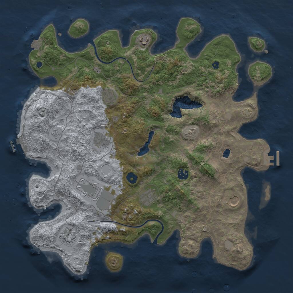 Rust Map: Procedural Map, Size: 4000, Seed: 419582, 14 Monuments