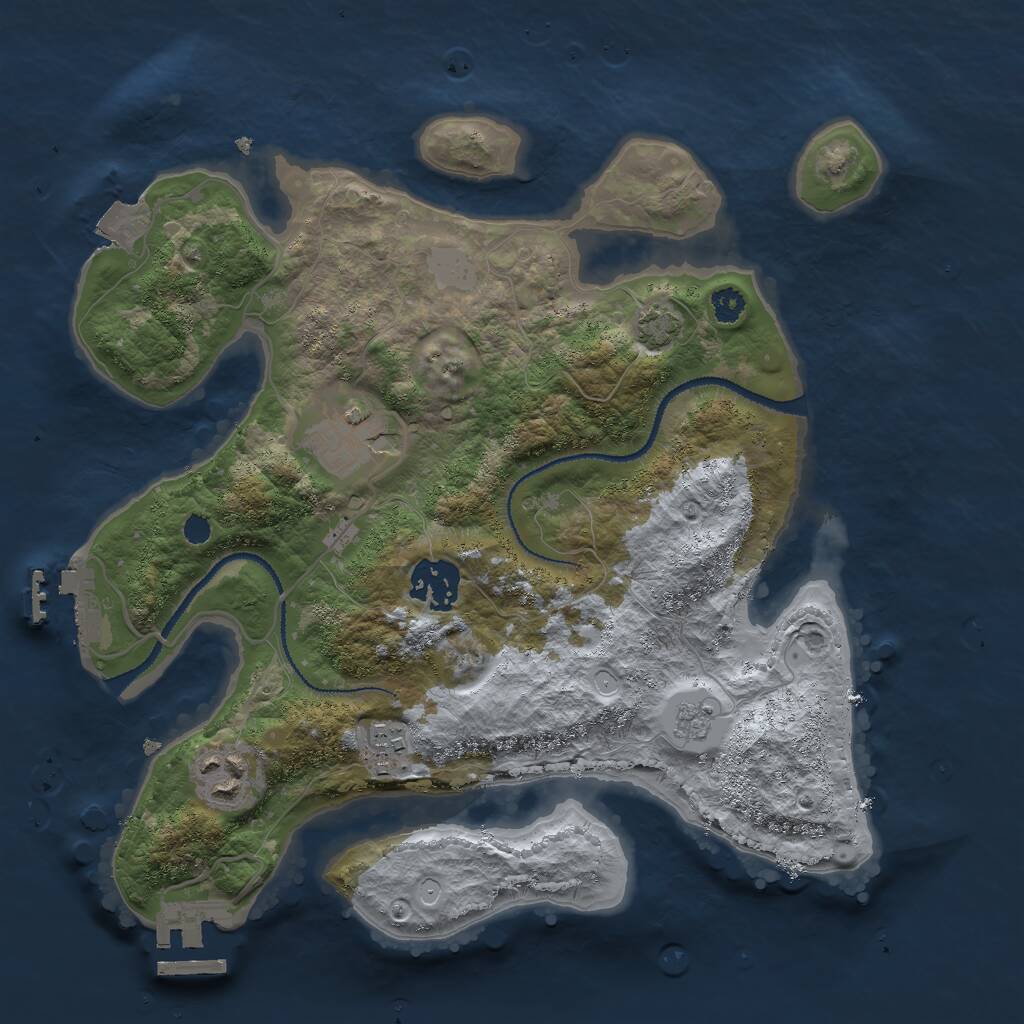Rust Map: Procedural Map, Size: 3000, Seed: 390998052, 9 Monuments