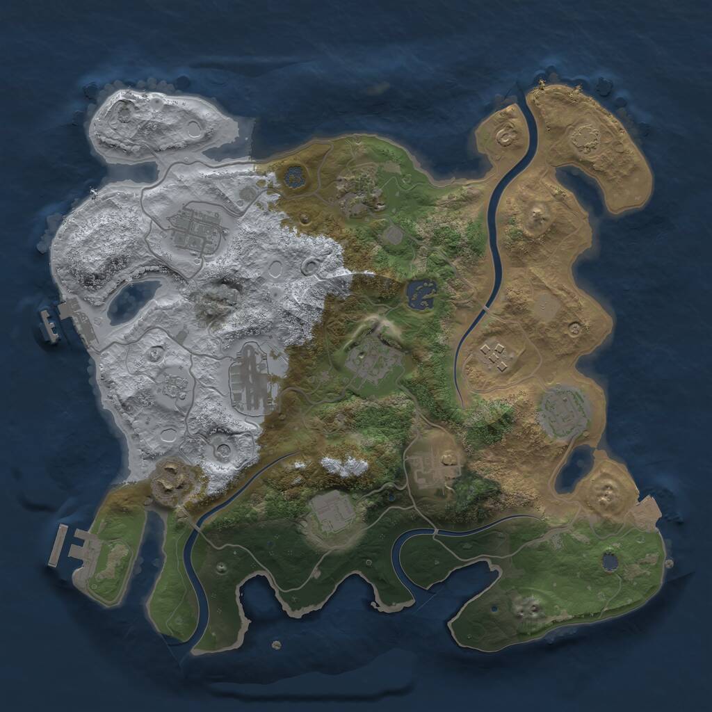 Rust Map: Procedural Map, Size: 3300, Seed: 9800, 17 Monuments
