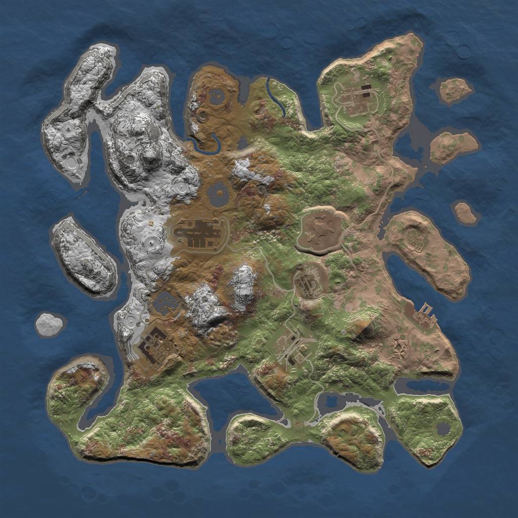 Rust Map: Procedural Map, Size: 3300, Seed: 9800, 12 Monuments