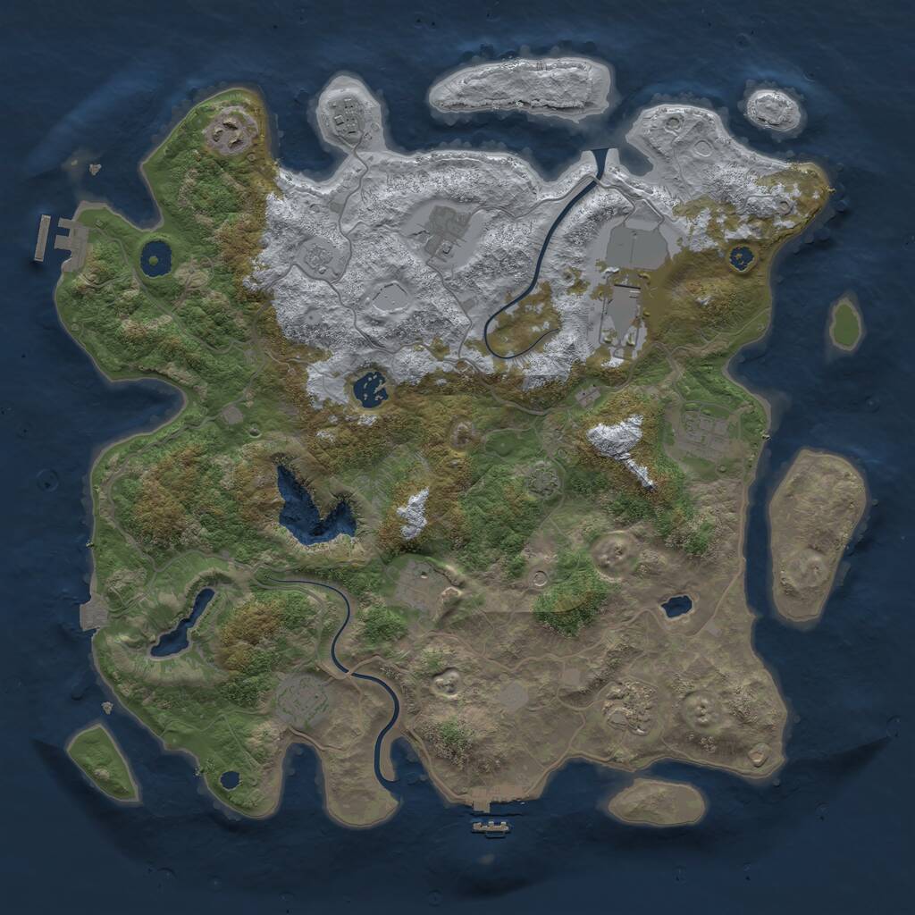 Rust Map: Procedural Map, Size: 4000, Seed: 1234321, 15 Monuments