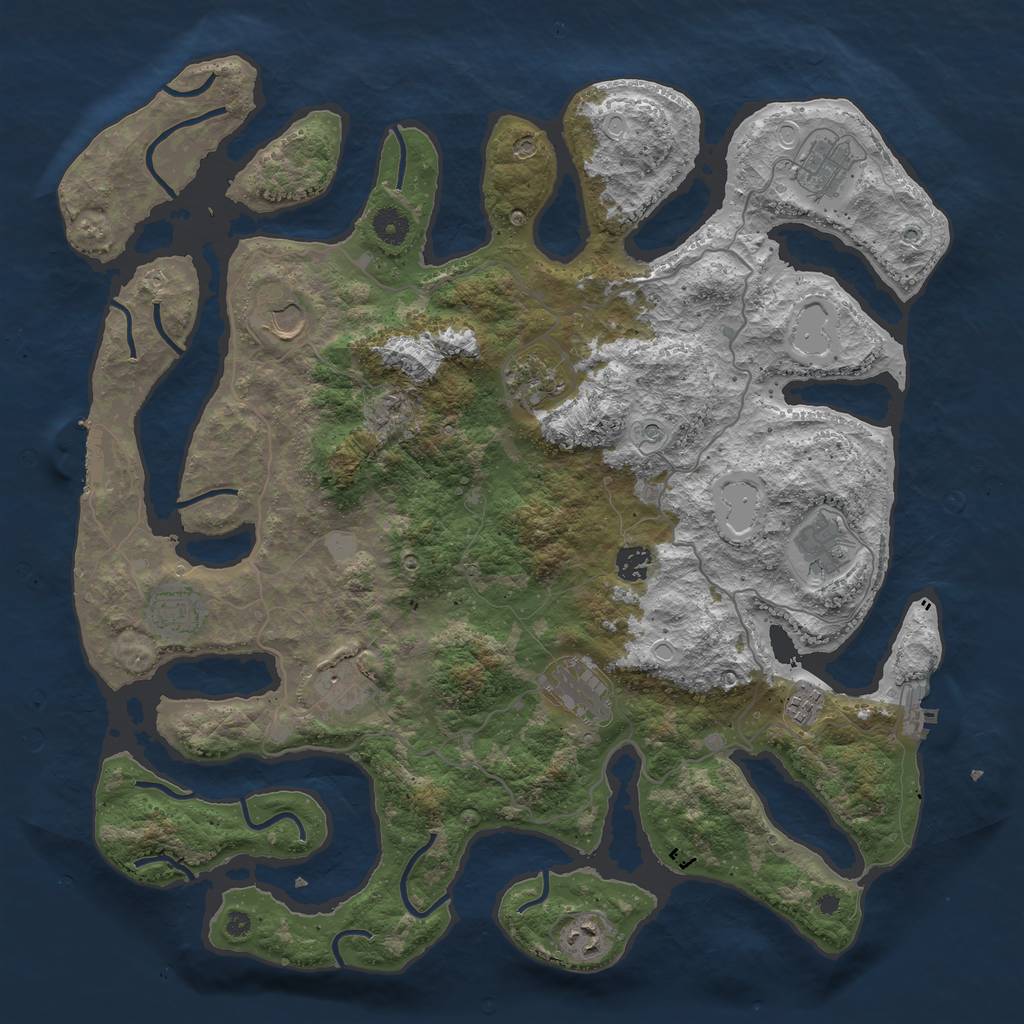 Rust Map: Procedural Map, Size: 4250, Seed: 38999169, 18 Monuments