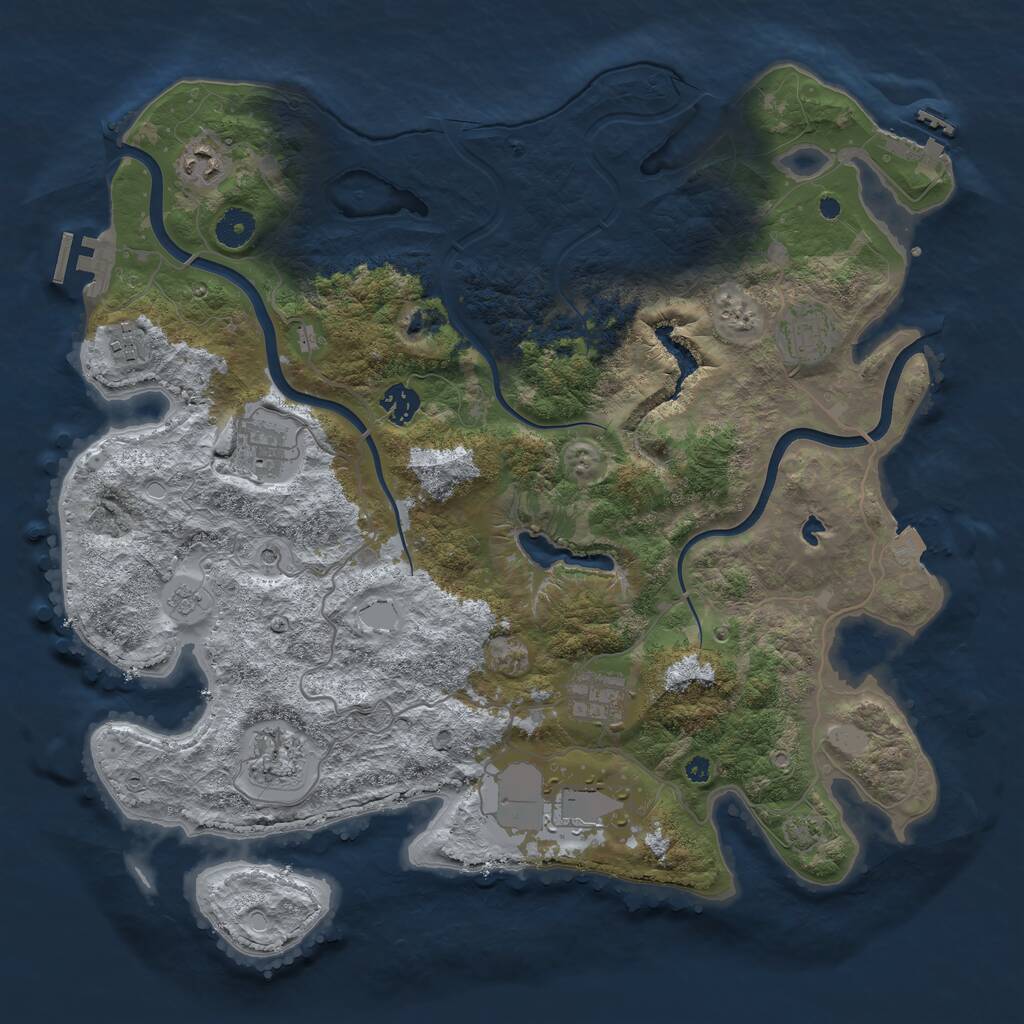 Rust Map: Procedural Map, Size: 4000, Seed: 7140, 14 Monuments