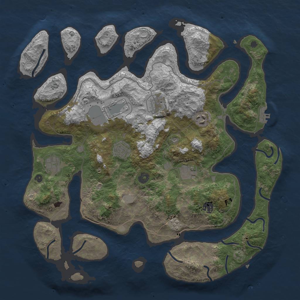 Rust Map: Procedural Map, Size: 4000, Seed: 484159, 15 Monuments