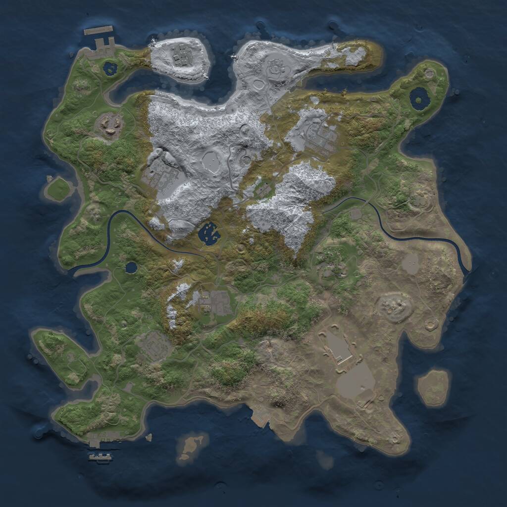 Rust Map: Procedural Map, Size: 3550, Seed: 126902, 15 Monuments