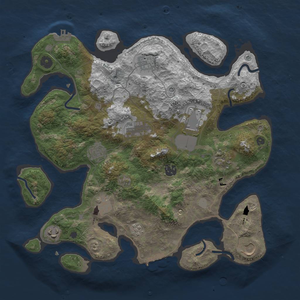 Rust Map: Procedural Map, Size: 3700, Seed: 1638847498, 18 Monuments
