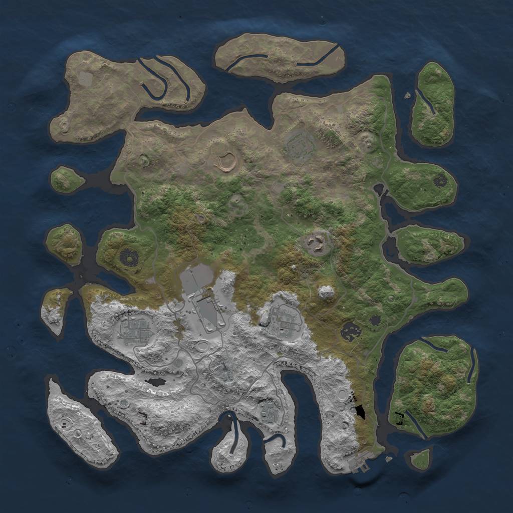 Rust Map: Procedural Map, Size: 4000, Seed: 152608, 15 Monuments