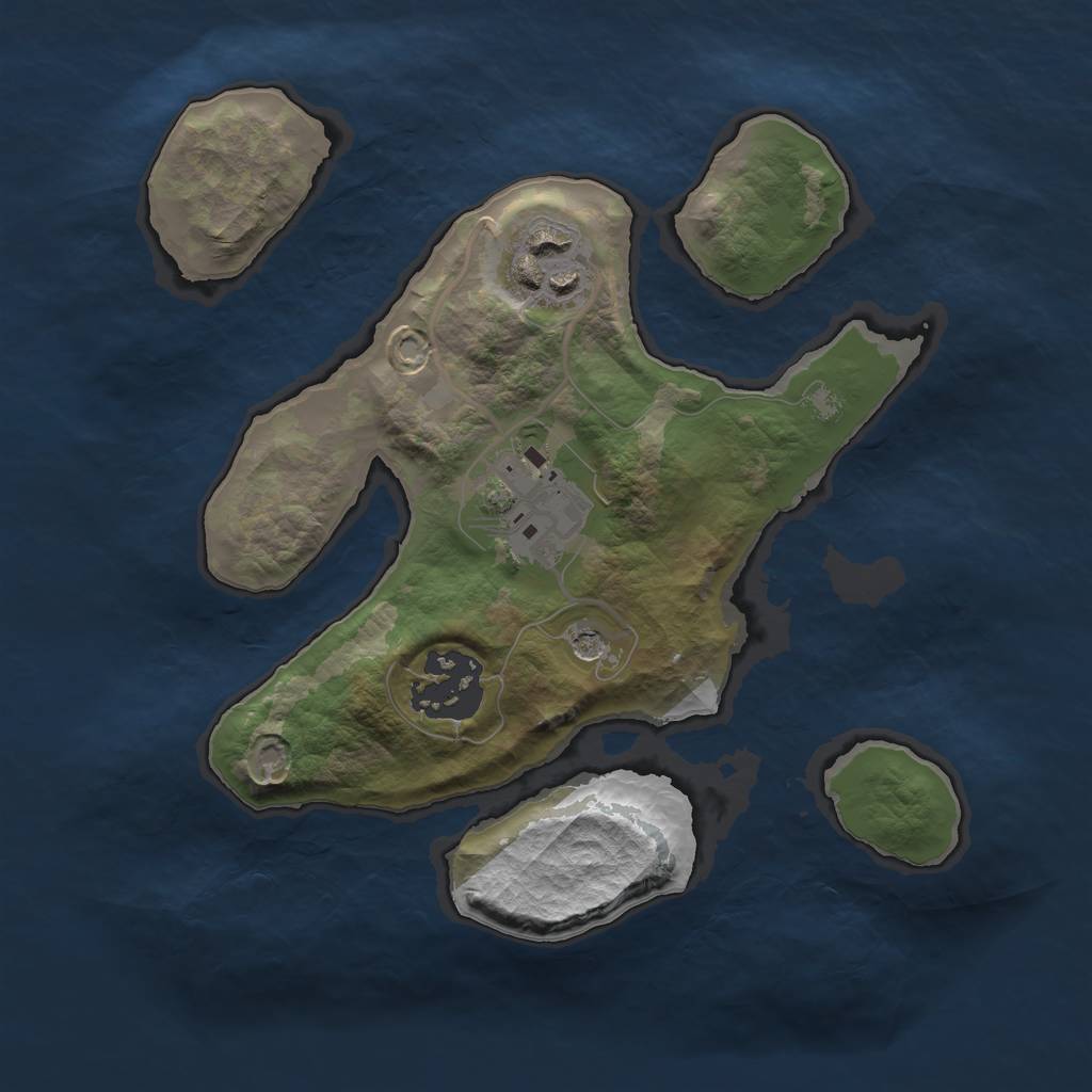 Rust Map: Barren, Size: 2222, Seed: 5637602, 6 Monuments