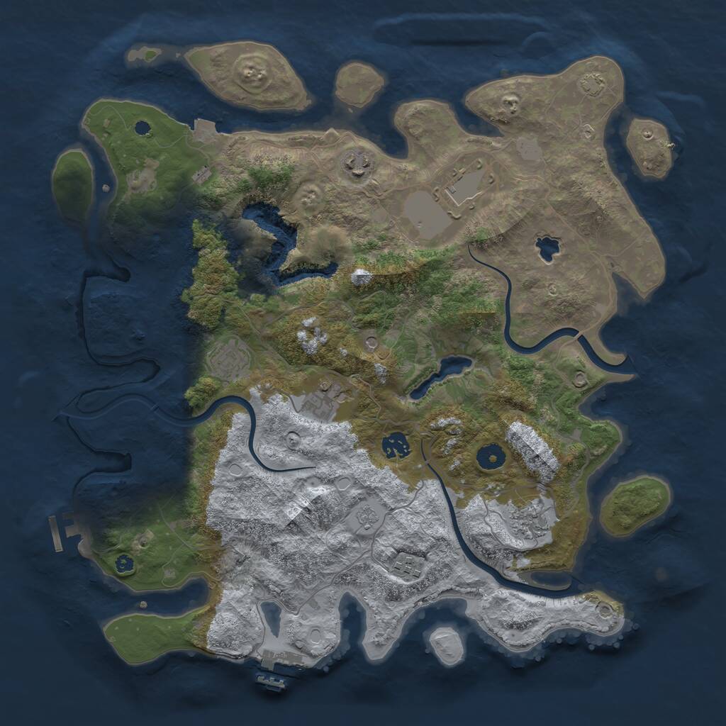 Rust Map: Procedural Map, Size: 4000, Seed: 369182, 13 Monuments