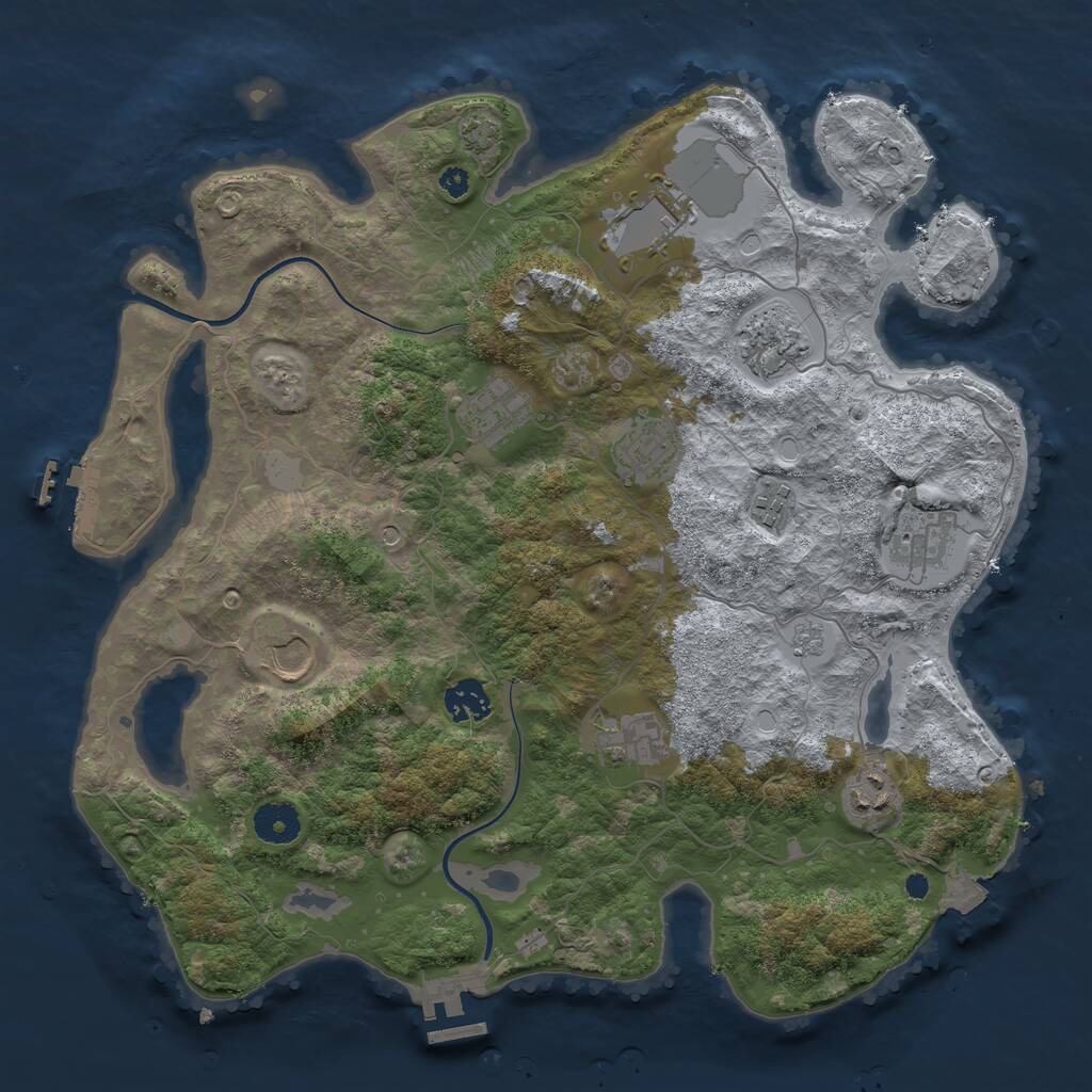 Rust Map: Procedural Map, Size: 3700, Seed: 1531653355, 16 Monuments