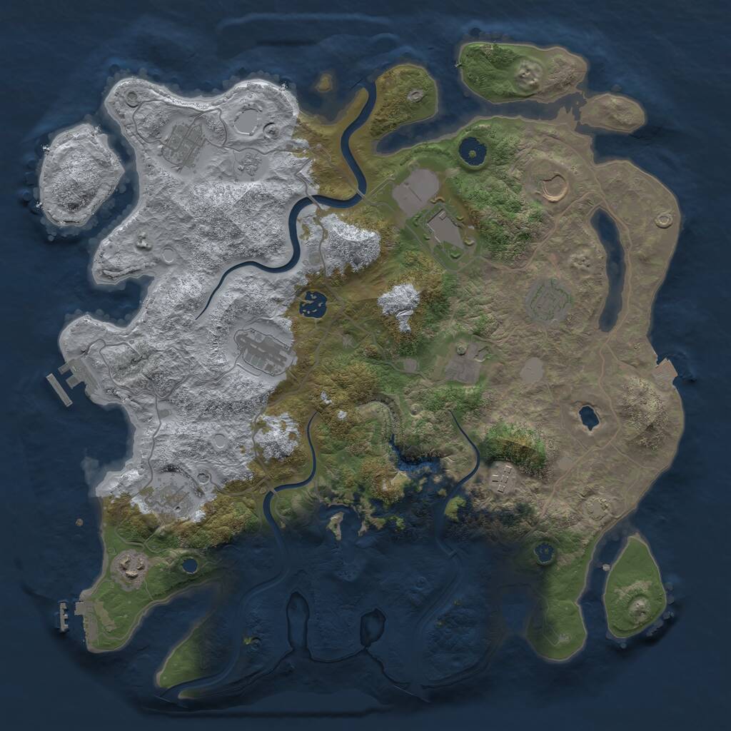 Rust Map: Procedural Map, Size: 4000, Seed: 598092, 16 Monuments