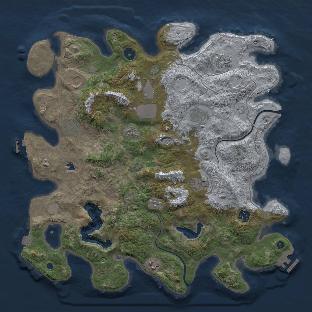Rust Map: Procedural Map, Size: 4000, Seed: 320313, 15 Monuments