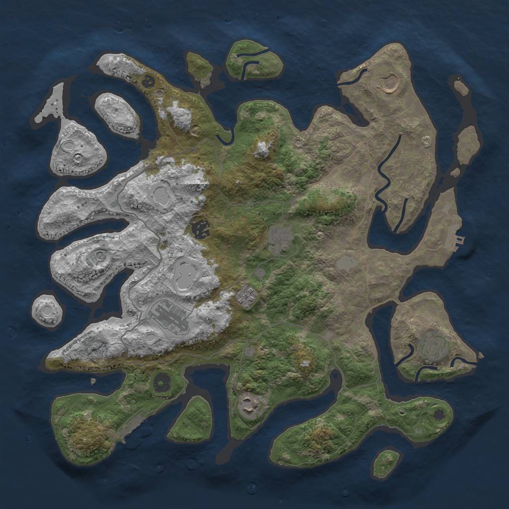 Rust Map: Procedural Map, Size: 4000, Seed: 621597, 15 Monuments