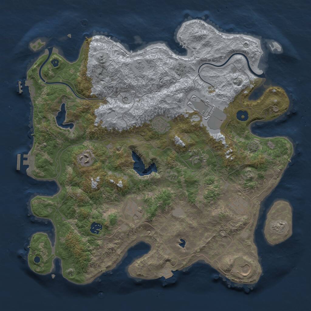 Rust Map: Procedural Map, Size: 4000, Seed: 500819, 15 Monuments