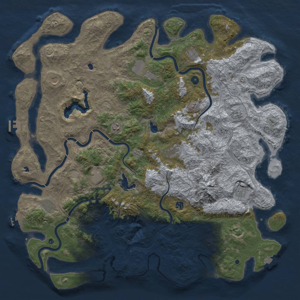 Rust Map: Procedural Map, Size: 5500, Seed: 1158751197, 17 Monuments