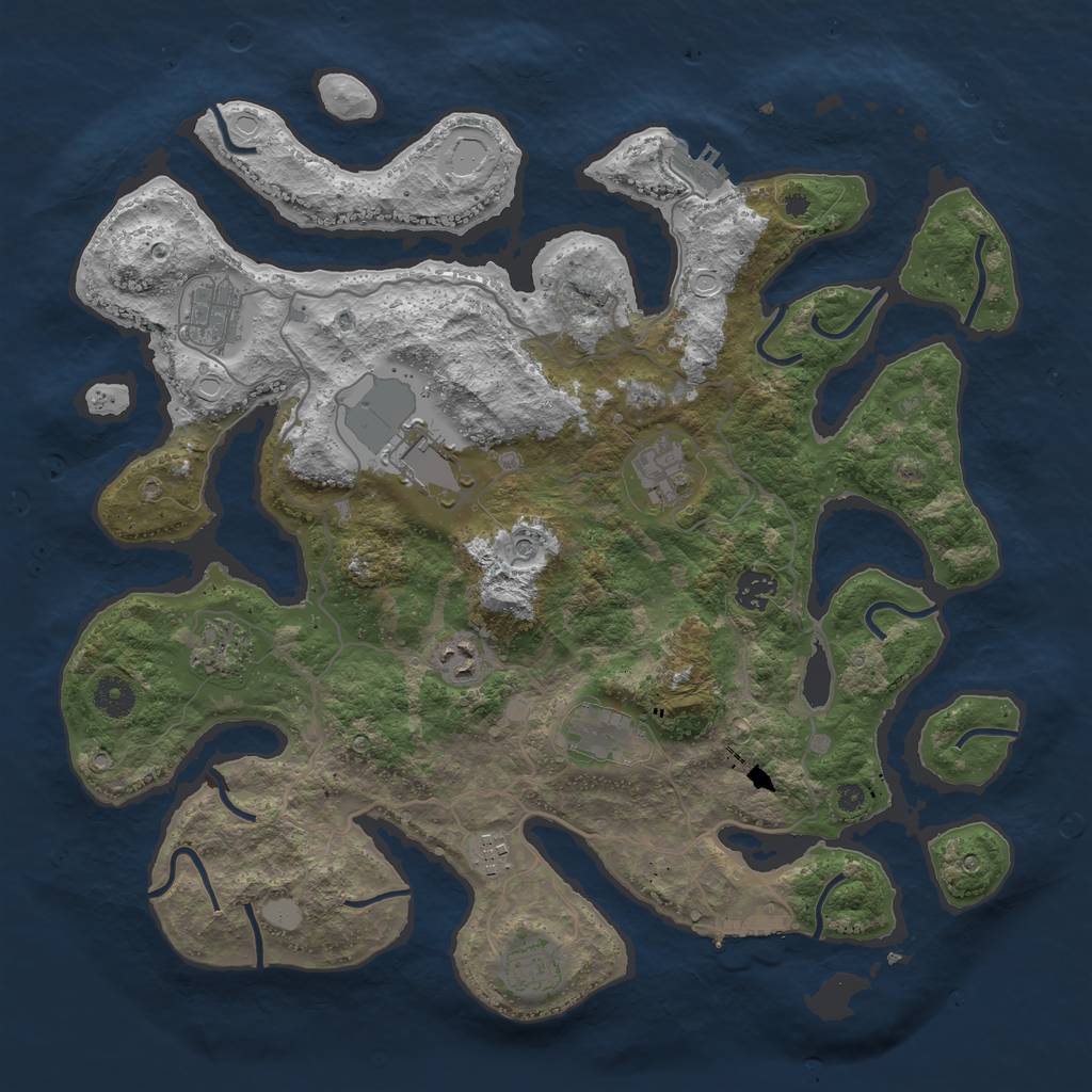 Rust Map: Procedural Map, Size: 4000, Seed: 510126, 17 Monuments